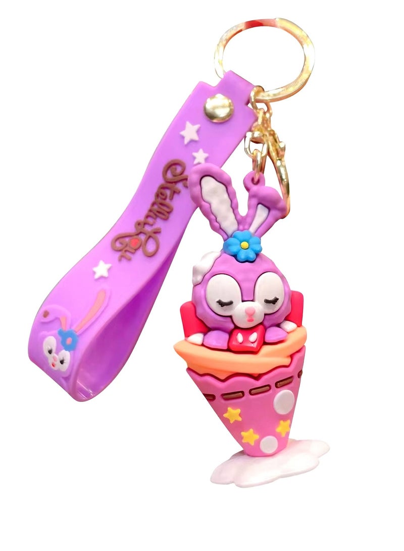 Disney Purple Rabbit Rubber Keychain / Shape 4 - Image 1